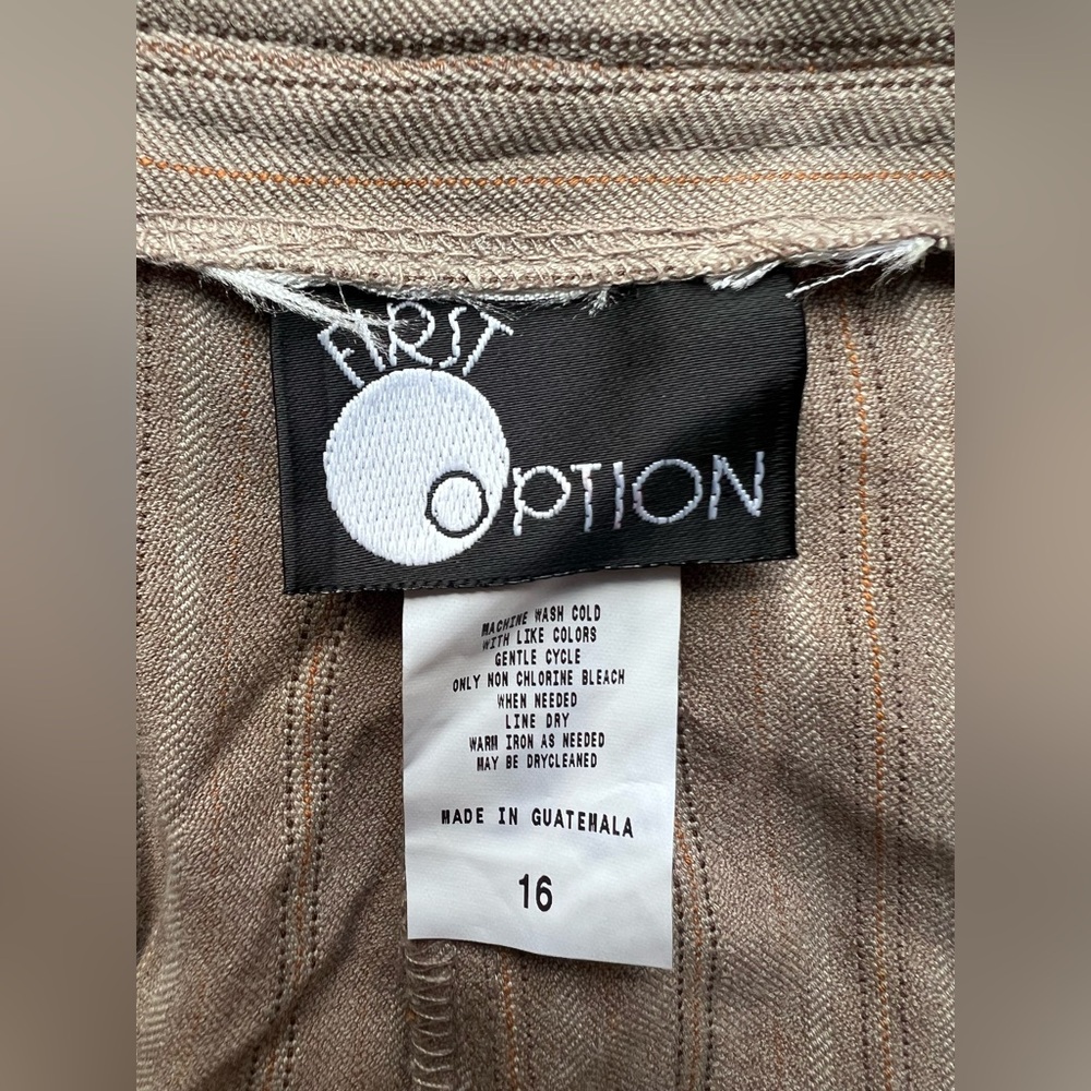 First Option Tan Striped Pants - Picture 4 of 4